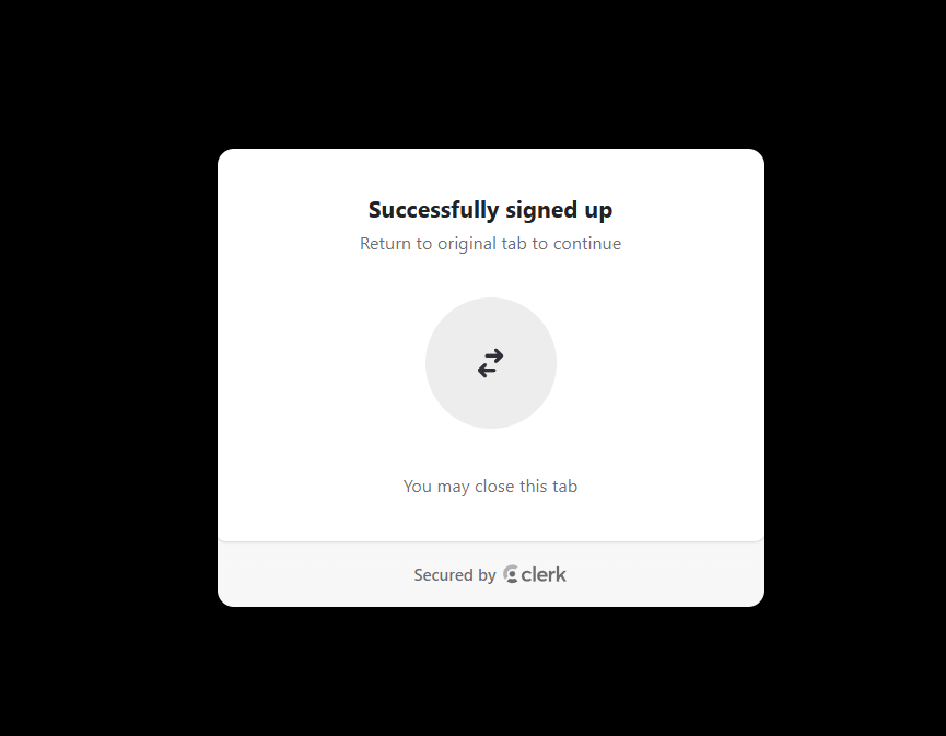 Sign Up Confirmation